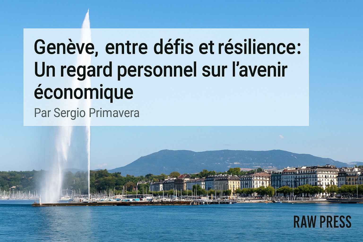 Vue de la rade de Genève et du Jet d'eau, illustration de l'article sur l'avenir économique de la ville