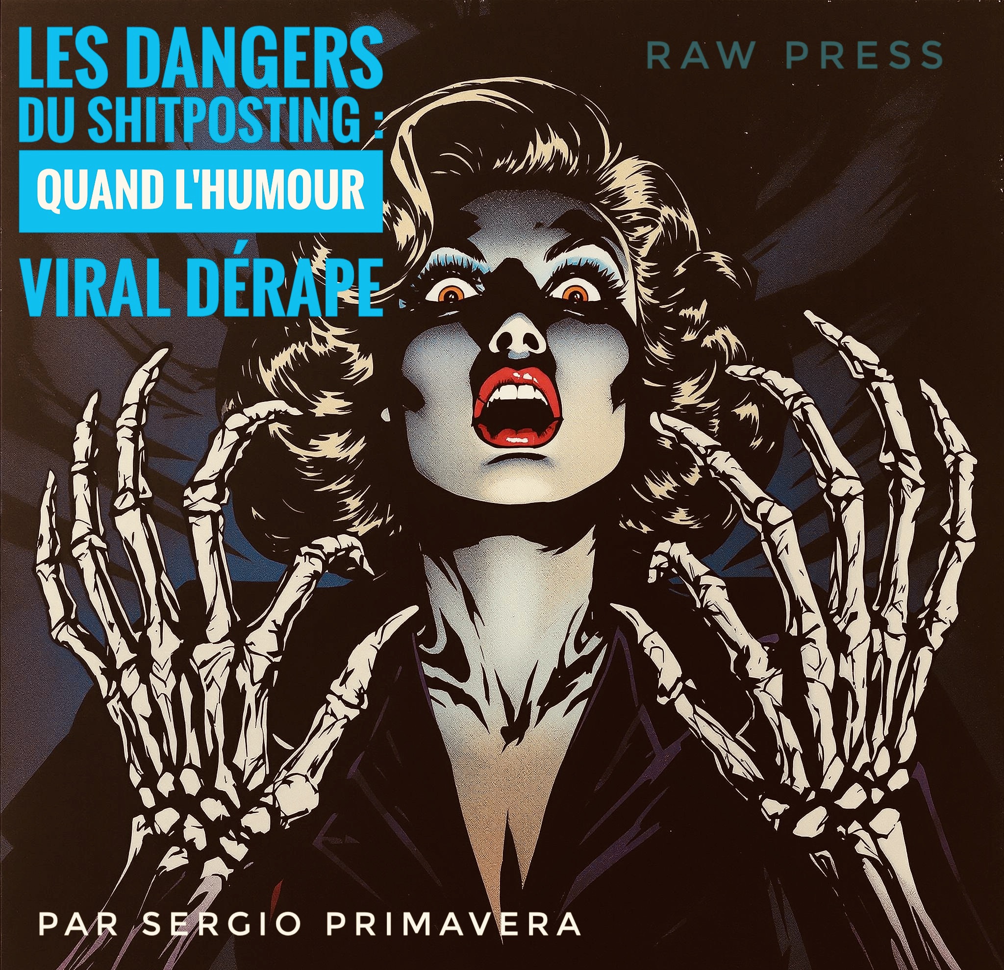 Illustration « Les dangers du shitposting : quand l'humour viral dérape », par Sergio Primavera